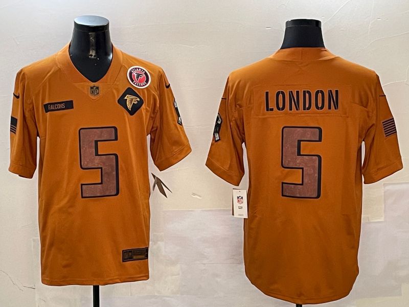 Men Atlanta Falcons #5 London Orange 2024 Nike Limited NFL Jersey style 01081